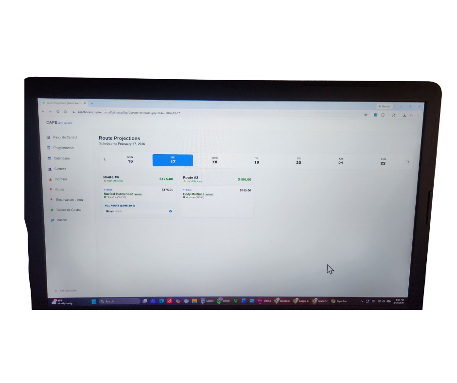 Cape app cleaning business